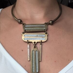 Vintage Solid Brass Collar Necklace